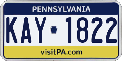 PA license plate KAY1822