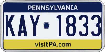 PA license plate KAY1833