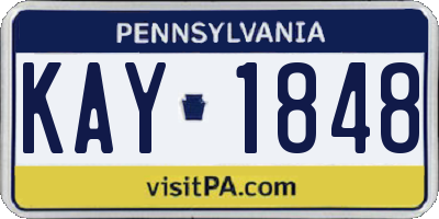PA license plate KAY1848