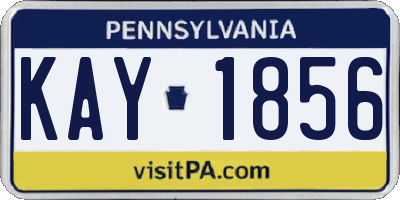 PA license plate KAY1856
