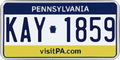 PA license plate KAY1859