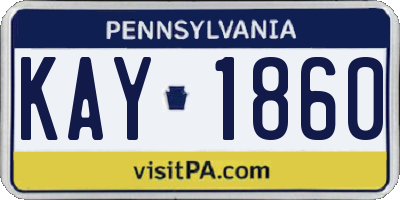 PA license plate KAY1860