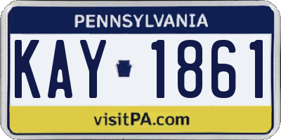 PA license plate KAY1861