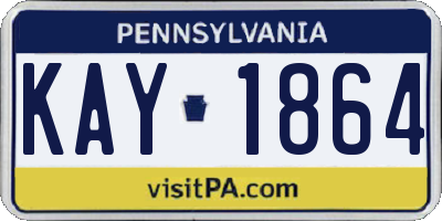 PA license plate KAY1864