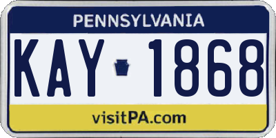 PA license plate KAY1868