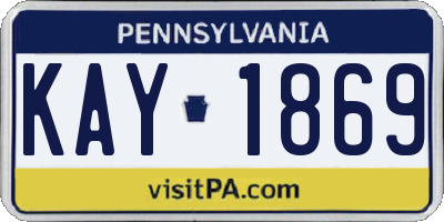 PA license plate KAY1869