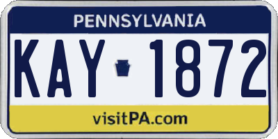 PA license plate KAY1872