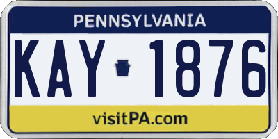 PA license plate KAY1876