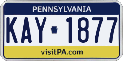 PA license plate KAY1877