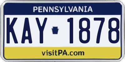 PA license plate KAY1878