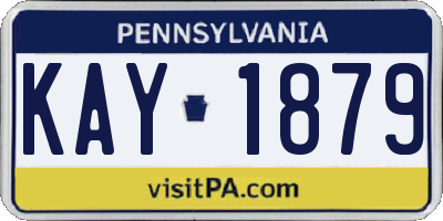 PA license plate KAY1879