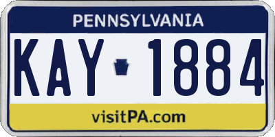 PA license plate KAY1884