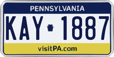 PA license plate KAY1887