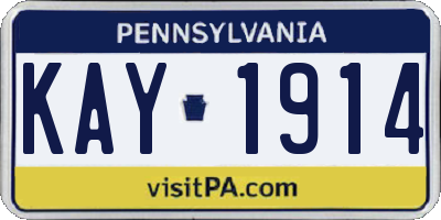 PA license plate KAY1914