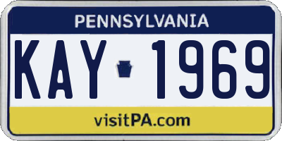 PA license plate KAY1969