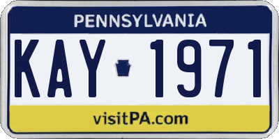 PA license plate KAY1971