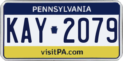 PA license plate KAY2079