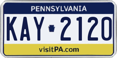PA license plate KAY2120