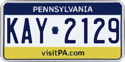 PA license plate KAY2129