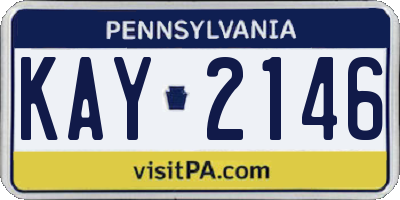 PA license plate KAY2146