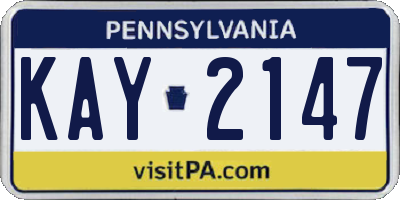 PA license plate KAY2147