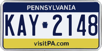 PA license plate KAY2148