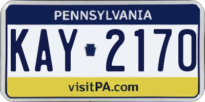 PA license plate KAY2170