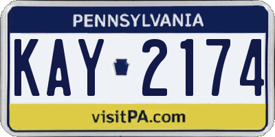 PA license plate KAY2174