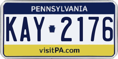 PA license plate KAY2176