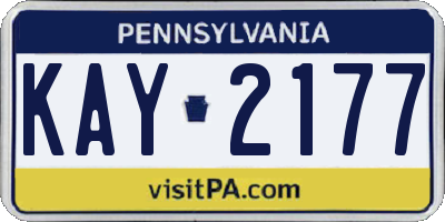 PA license plate KAY2177
