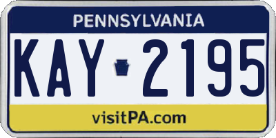 PA license plate KAY2195