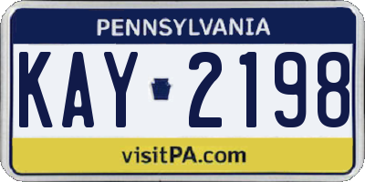 PA license plate KAY2198