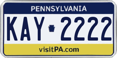 PA license plate KAY2222