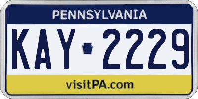 PA license plate KAY2229