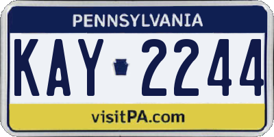 PA license plate KAY2244