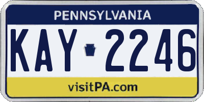 PA license plate KAY2246