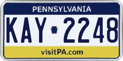 PA license plate KAY2248