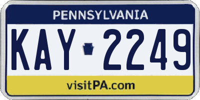 PA license plate KAY2249
