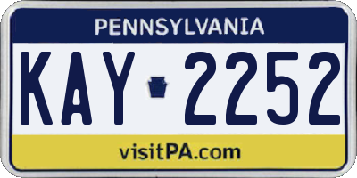 PA license plate KAY2252