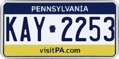 PA license plate KAY2253