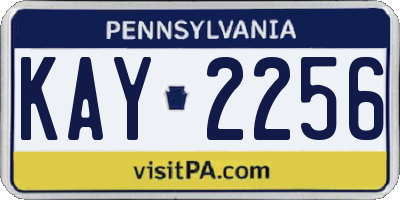 PA license plate KAY2256