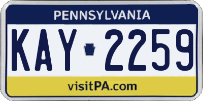 PA license plate KAY2259