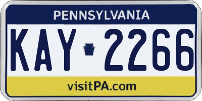 PA license plate KAY2266