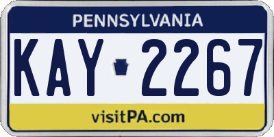 PA license plate KAY2267