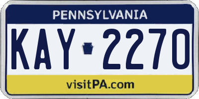 PA license plate KAY2270