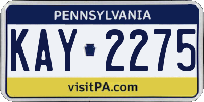 PA license plate KAY2275