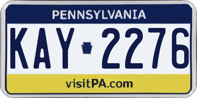 PA license plate KAY2276