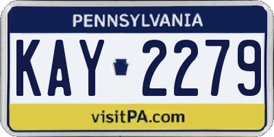 PA license plate KAY2279