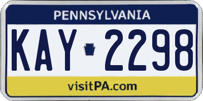 PA license plate KAY2298