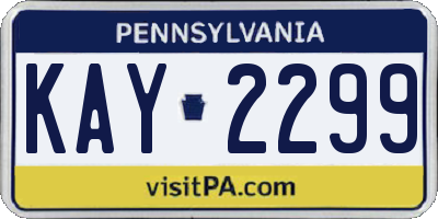 PA license plate KAY2299